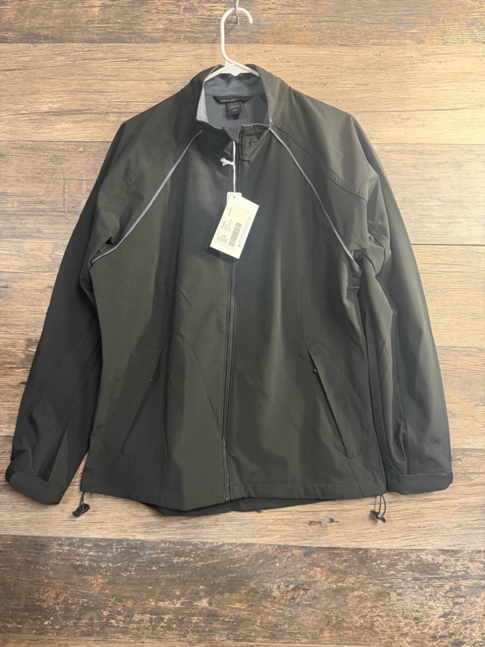 North End Women's Black Shell Windbreaker Jacket - Lightweight Full-Zip